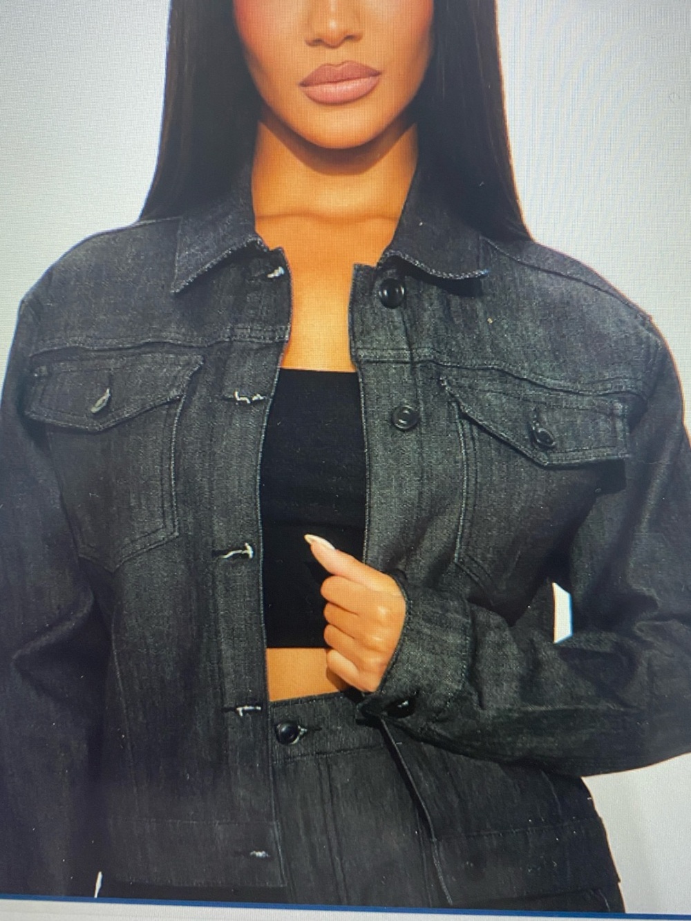 NWT Fashion Nova Black Denim Jean Jacket